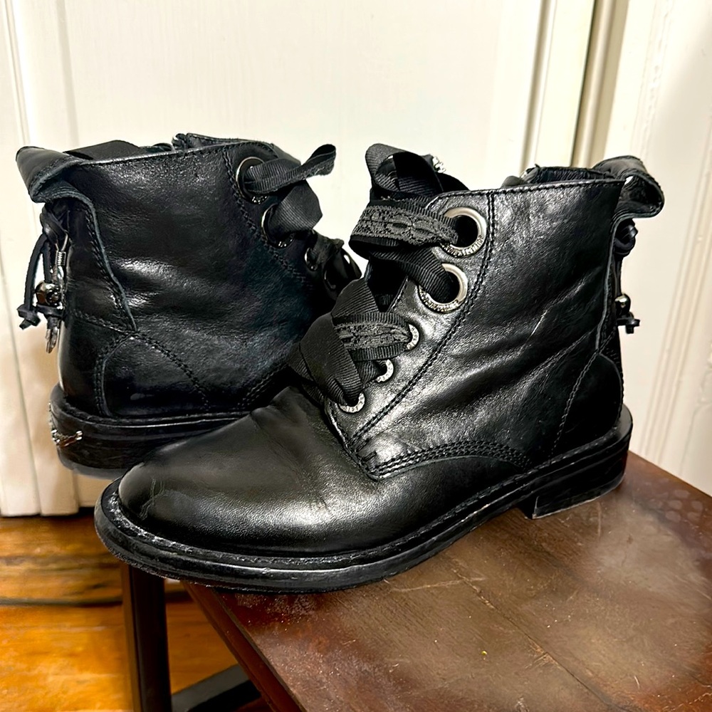 Zadig & Voltaire size 36 US 6 black Lauren Roma Combat Boots